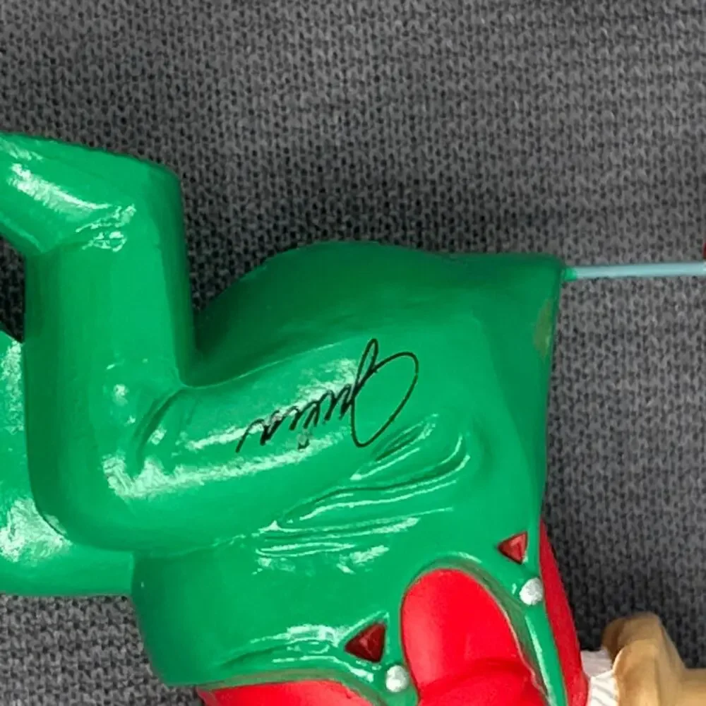 VTG 1991 Hallmark Quinn Surfing Dolphin & Fishing Santa Ornaments Lot 2 Kitschy